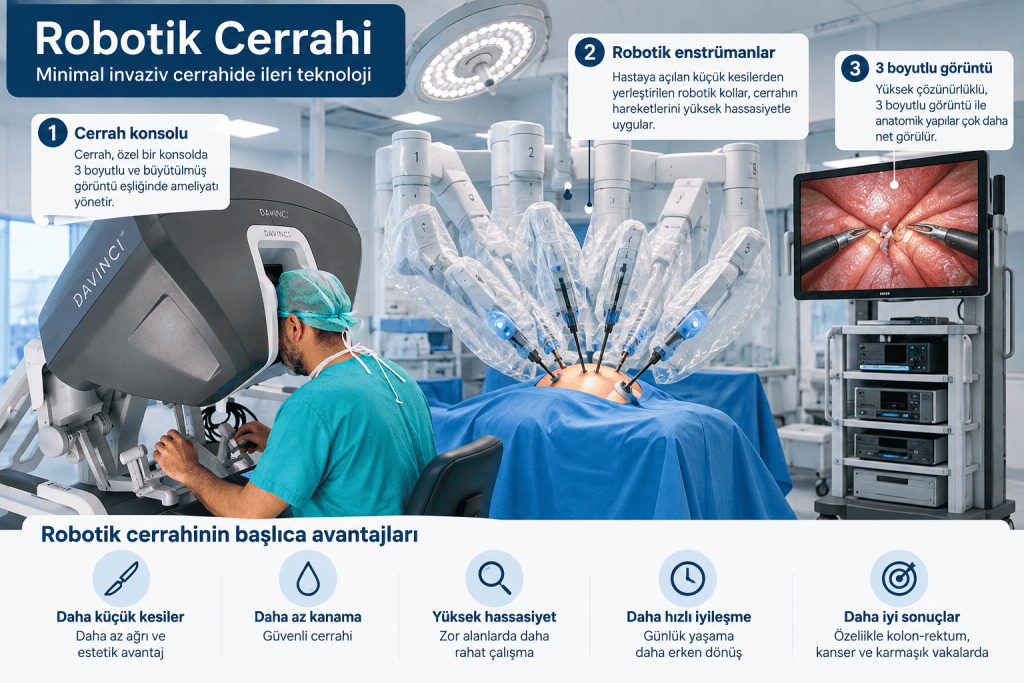 Robotik cerrahi sistemi ve çalışma prensibi